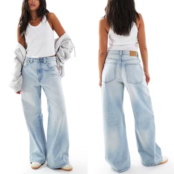 COTTON ON Low Rise Super Baggy Jeans in Breeze Blue Size 30 - Picture 1 of 16